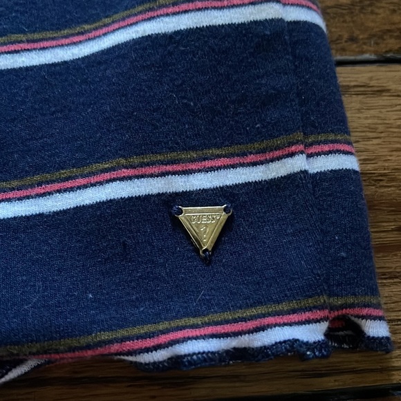 Size S GUESS navy blue red and white stripes mini dress - Picture 3 of 3